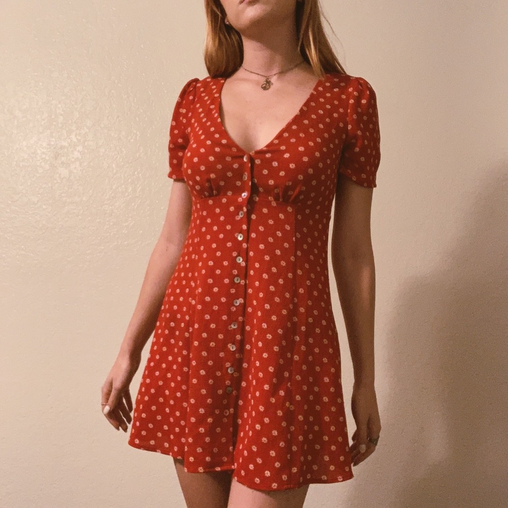 🍎Red Polkadot Flower Dress🍎